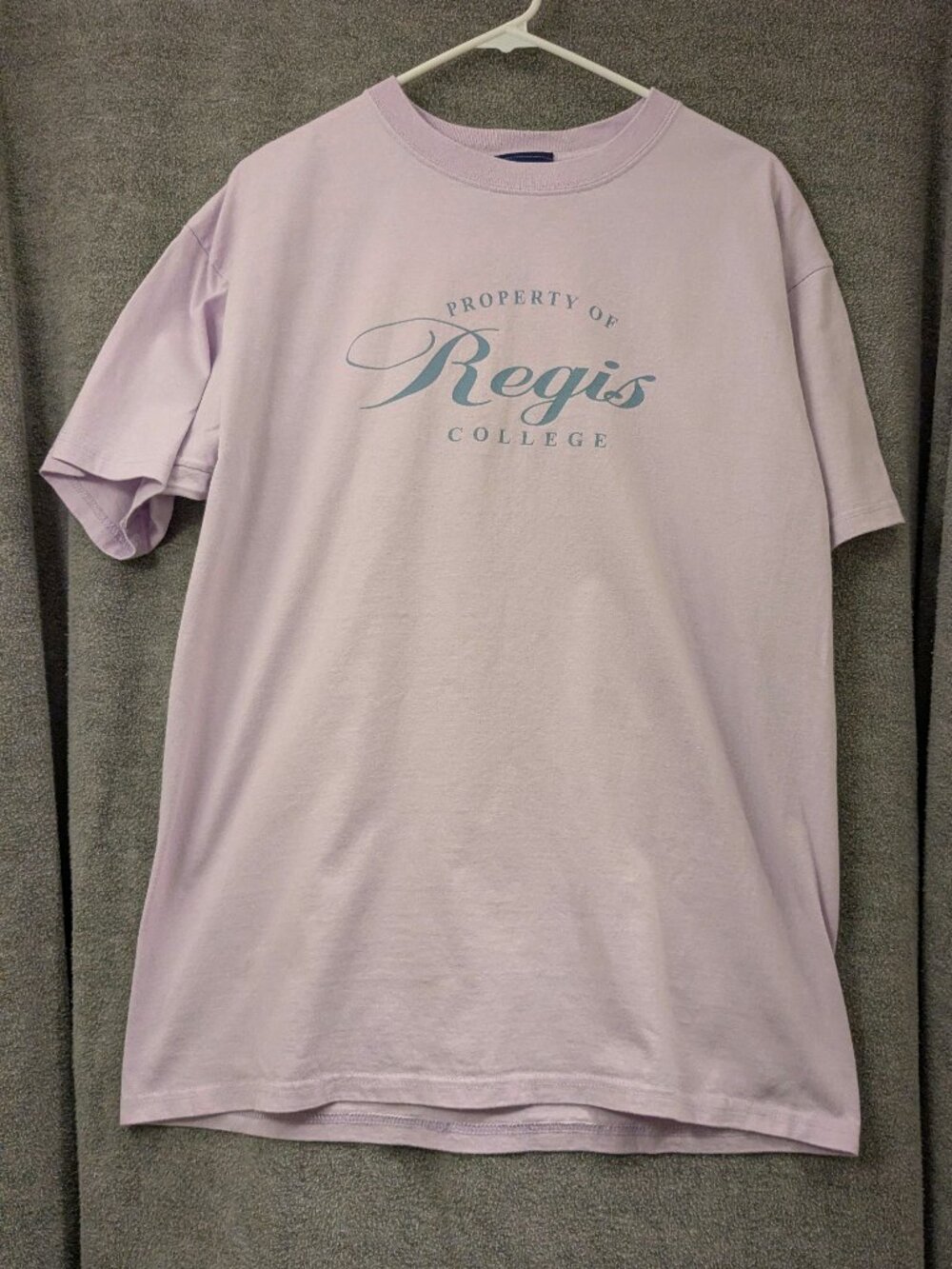 New! Size L Lavender Property of Regis College T Shirt